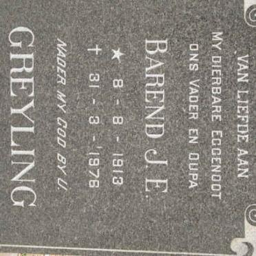 GREYLING Barend J.E. 1913-1976