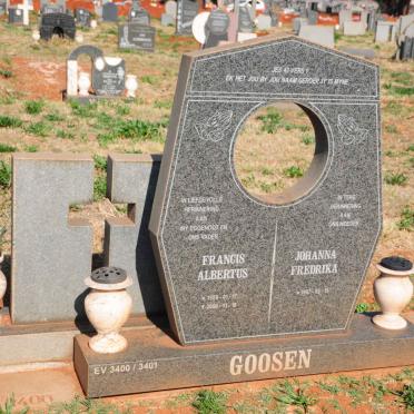 GOOSEN Francis Albertus 1959-2000 & Johanna Fredrika 1967-