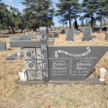 GREEN Walter Thomas 1908-1971 &amp; Johanna Maria 1906-1981