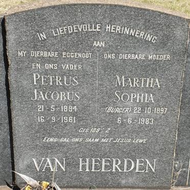 HEERDEN Petrus Jacobus 1894-1961 &amp; Martha Sophia BURGER 1897-1983