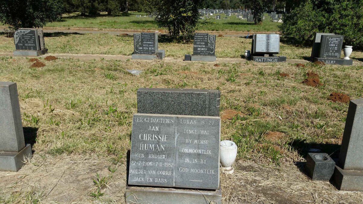 HUMAN Chrissie nee KRUGER 1906-1982