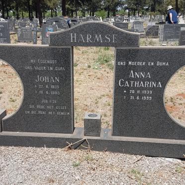 HARMSE Johan 1935-1985 &amp; Anna Catharina 1939-1999