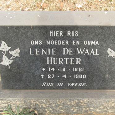 HURTER Lenie de Waal 1881-1960