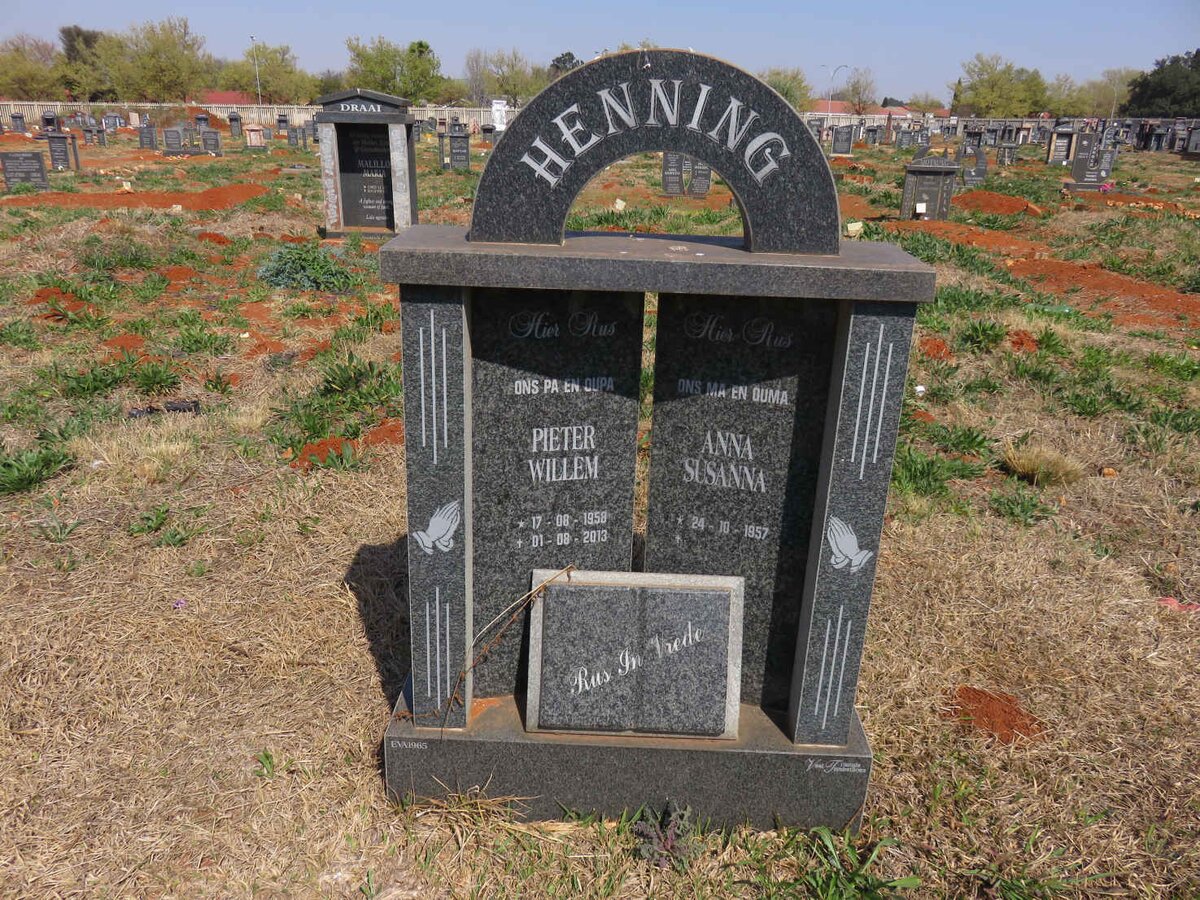 HENNING Pieter Willem 1958-2013 & Anna Susanna 1957- 