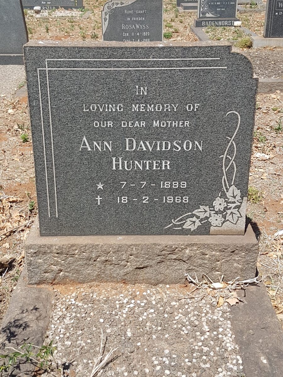 HUNTER Ann Davidson 1889-1968