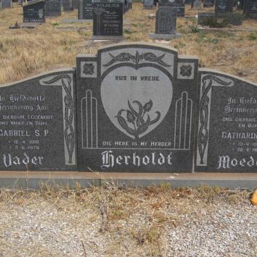 HERHOLDT Gabriel S.P. 1910-1978 &amp; Catharina M. 1914-1995