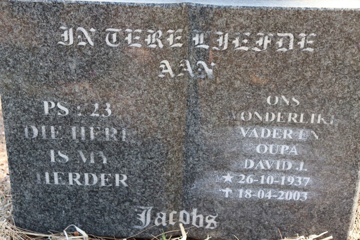 JACOBS David J. 1937-2003