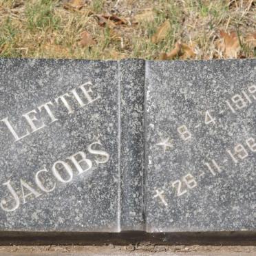 JACOBS Lettie 1919-1966