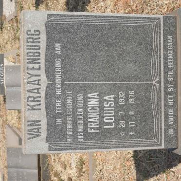 KRAAYENBURG Francina Louisa, van 1932-1976