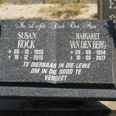 KOCK Susan 1955-2015  :: VAN DER BERG Margaret 1954-2017