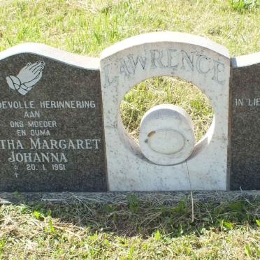 LAWRENCE Roy Martin 1944-1996 &amp; Martha Margaret Johanna 1951-
