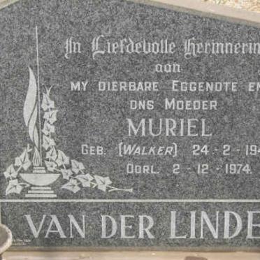LINDE Muriel, van der nee WALKER 1948-1974