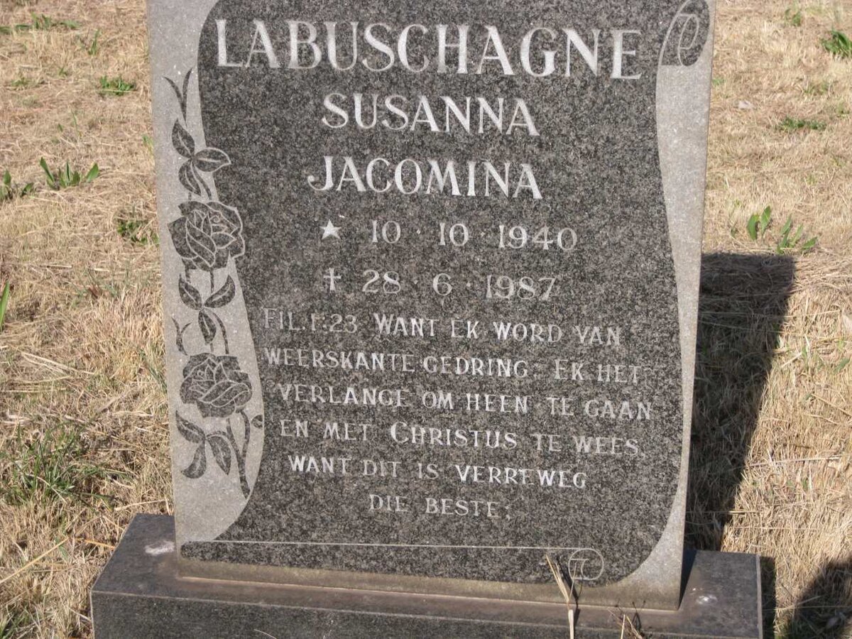 LABUSCHAGNE Susanna Jacomina 1940-1987