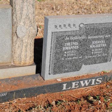 LEWIS Theunis Johannes 1935-2016 & Johanna Magrietha 1943-1999