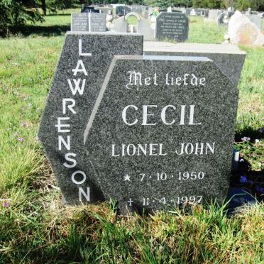 LAWRENSON Cecil Lionel John 1950-1997