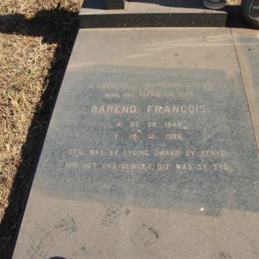 LOTTERING Barend Francois 1949-1996 &amp; Gertruida Petronella 1951-