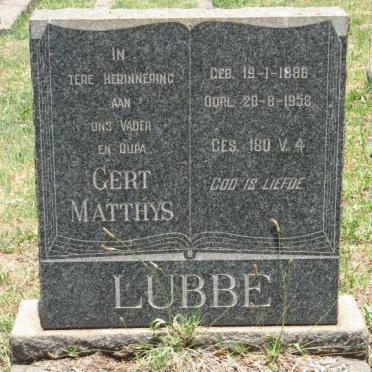 LUBBE Gert Matthys 1886-1958