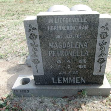 LEMMEN Magdalena Petronella 1910-1992