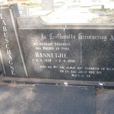LABUSCHAGNE Hannetjie 1930-1986