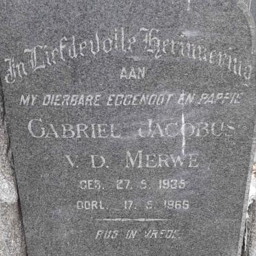MERWE Gabriel Jacobus, v.d. 193?-1965