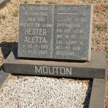 MOUTON Hester Aletta 1915-1987