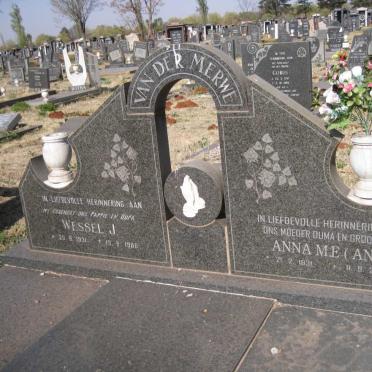 MERWE Wessel J., van der 1931-1986 & Anna M.E. 1931-2021