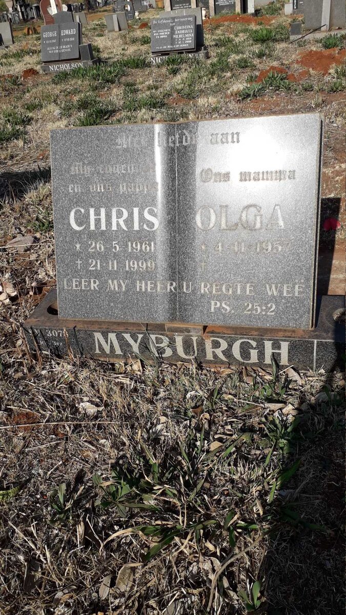 MYBURGH Chris 1961-1999 & Olga 1957- 