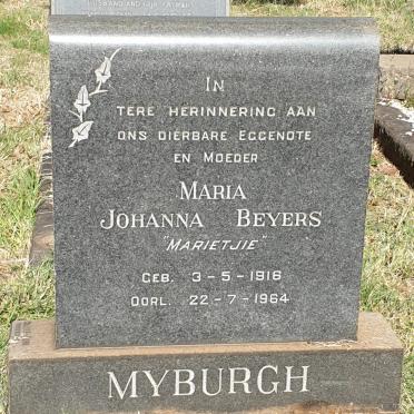 MYBURGH Maria Johanna Beyers 1916-1964