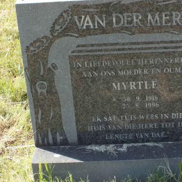 MERWE Myrtle, van der 1918-1996