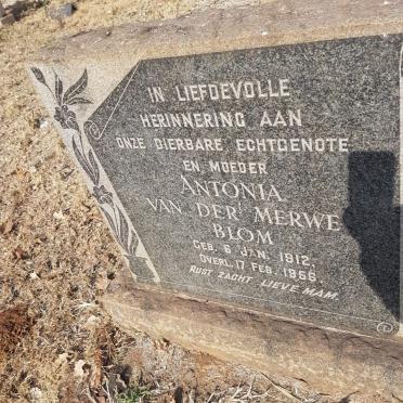 MERWE Antonia, van der nee BLOM 1912-1956