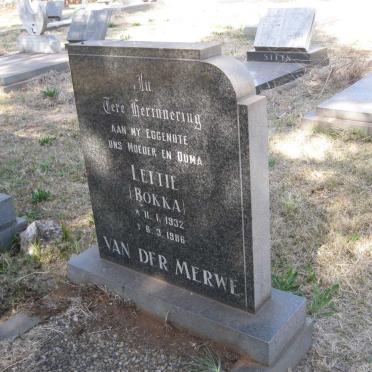 MERWE Lettie, van der 1932-1986