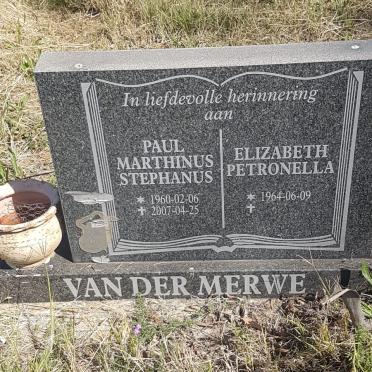 MERWE Paul Marthinus Stephanus, van der 1960-2007 &amp; Elizabeth Petronella 1964-