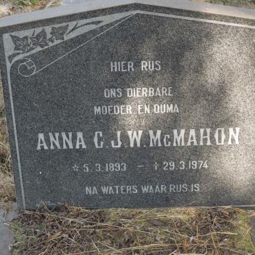 McMAHON Anna C.J.W. 1893-1974