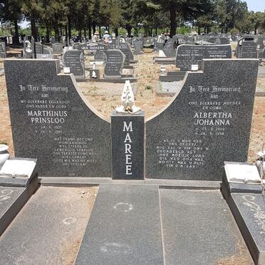 MAREE Marthinus Prinsloo 1927-1985 &amp; Albertha Johanna 1929-1998