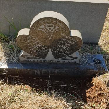NELL Hans 1929-1984 &amp; Sannie 1930-2003