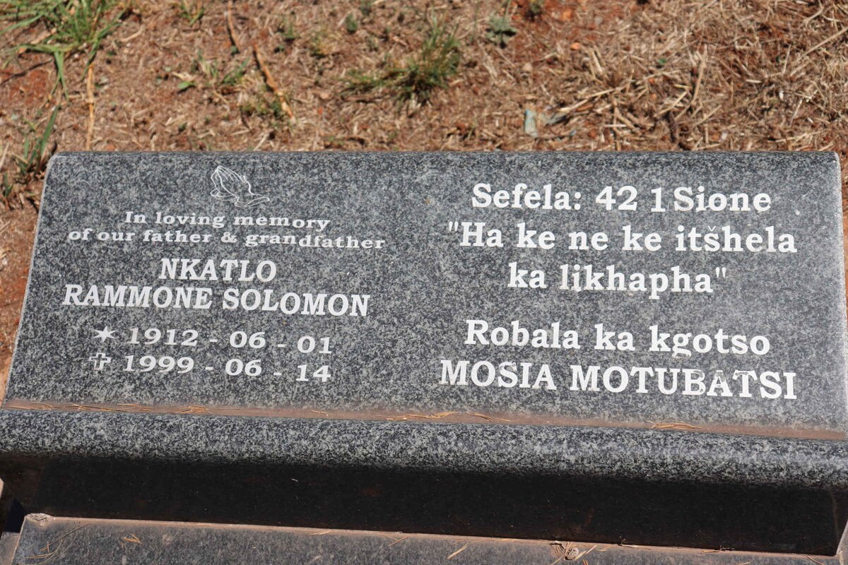 NKATLO Rammone Solomon 1912-1999