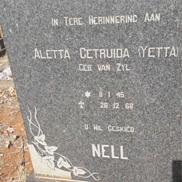 NELL Aletta Getruida nee VAN ZYL 1945-1968