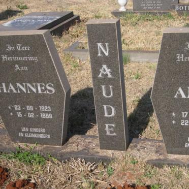 NAUDE Hannes 1923-1999 & Anna 1931-1987