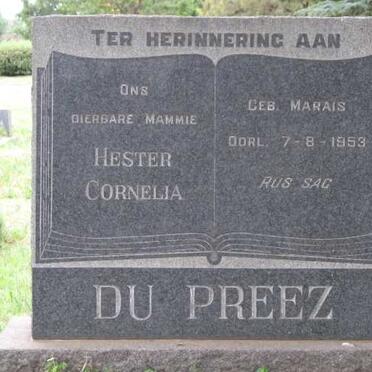 PREEZ Hester Cornelia, du nee MARAIS -1953