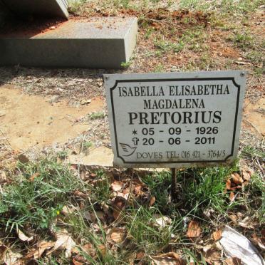 PRETORIUS Isabella Elisabetha Magdalena 1926-2011