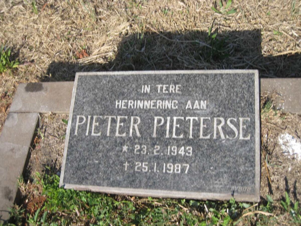 PIETERSE Pieter 1943-1987