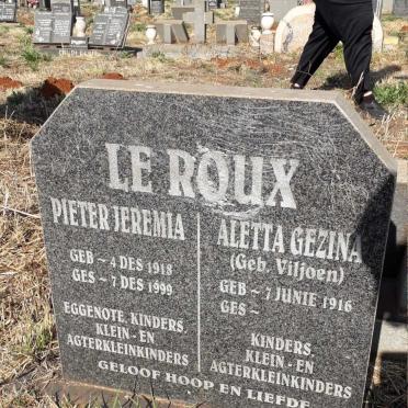 ROUX Pieter Jeremia, le 1918-1999 & Aletta Gezina VILJOEN 1916- 