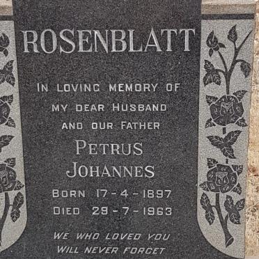 ROSENBLATT Petrus Johannes 1897-1963 &amp; Mary Julia 1897-1975