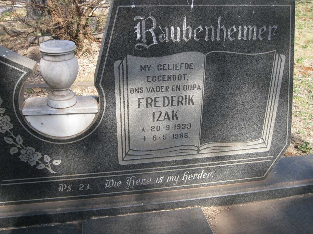 RAUBENHEIMER Frederik Izak 1933-1986