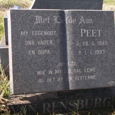 RENSBURG Peet, van 1943-1997