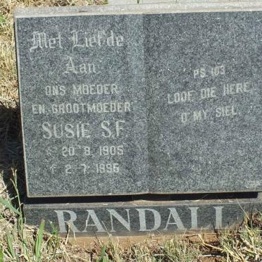 RANDALL Susie S.F. 1905-1995