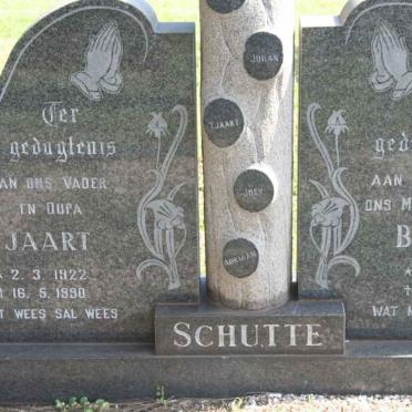 SCHUTTE Tjaart 1922-1990 &amp; Bridget 1920-1985