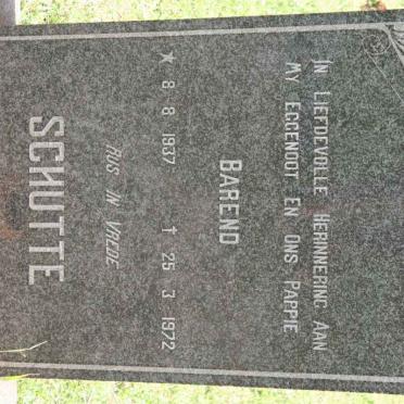 SCHUTTE Barend 1937-1972