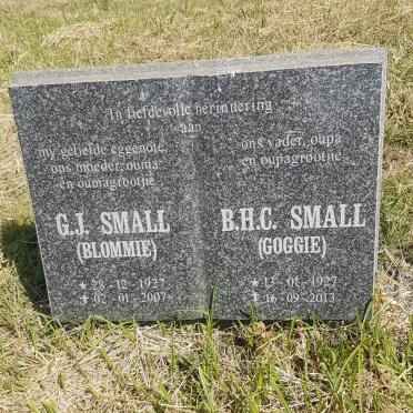 SMALL B.H.C. 1927-2013 &amp; G.J. 1927-2007