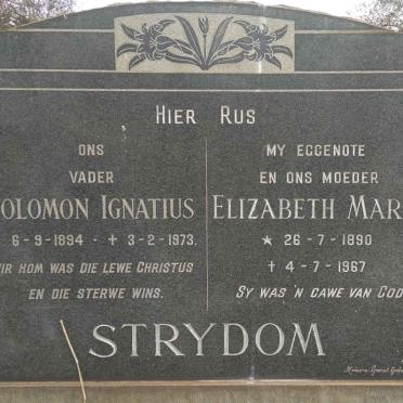 STRYDOM Solomon Ignatius 1894-1973 &amp; Elizabeth Maria 1890-1967